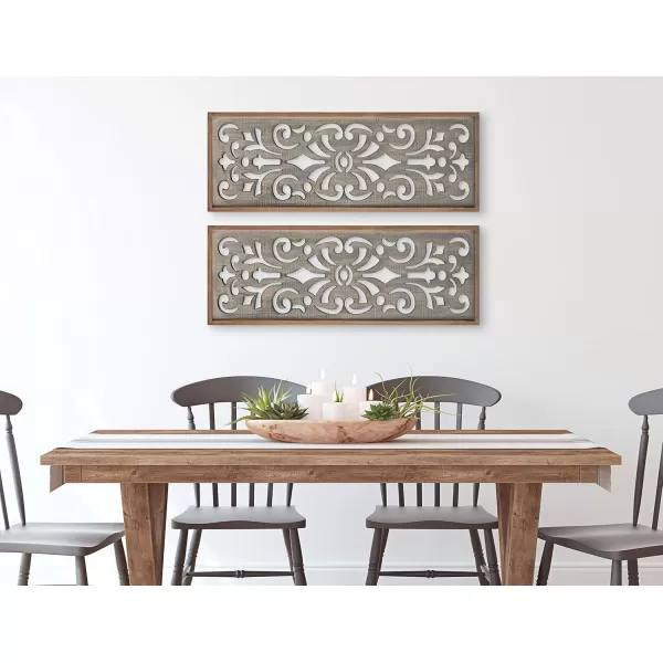 Kate and Laurel Palmares Rustic Decorative Wall Panel 12 x 315 Rustic Gray and Brown Farmhouse Lattice Panel Decor for Wall