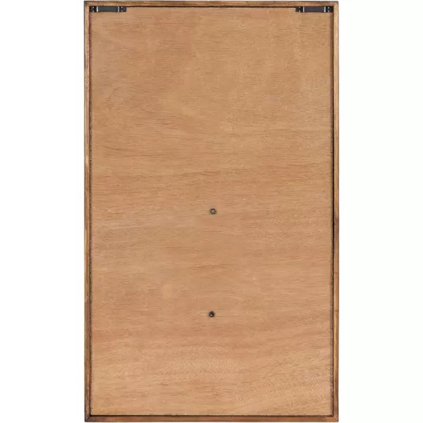 Kate and Laurel Pindo Modern Decorative Metal Leaf Wall Art Plaque with Wooden Frame 15x24 Rustic Brown