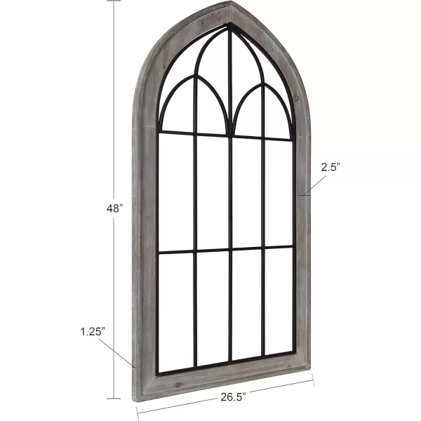 Kate and Laurel Rennell Farmhouse Wall Plaque 265 x 48 White Wood and Metal Arched Wall Decor Rustic BrownGrey