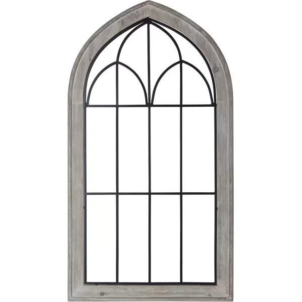 Kate and Laurel Rennell Farmhouse Wall Plaque 265 x 48 White Wood and Metal Arched Wall Decor Rustic BrownGrey