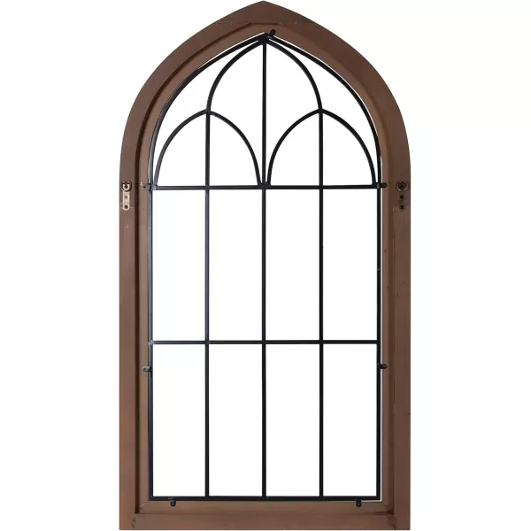 Kate and Laurel Rennell Farmhouse Wall Plaque 265 x 48 White Wood and Metal Arched Wall Decor Rustic BrownGrey