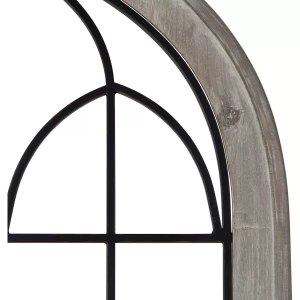 Kate and Laurel Rennell Farmhouse Wall Plaque 265 x 48 White Wood and Metal Arched Wall Decor Rustic BrownGrey