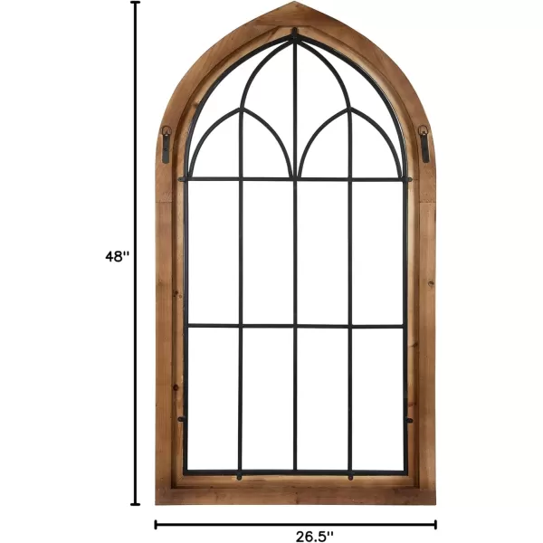 Kate and Laurel Rennell Farmhouse Wall Plaque 265 x 48 White Wood and Metal Arched Wall Decor Rustic BrownRustic Brown