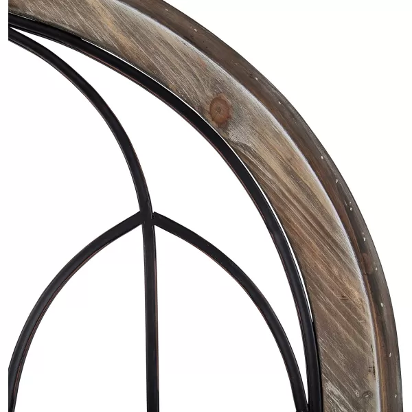 Kate and Laurel Rennell Farmhouse Wall Plaque 265 x 48 White Wood and Metal Arched Wall Decor Rustic BrownRustic Brown