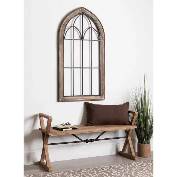 Kate and Laurel Rennell Farmhouse Wall Plaque 265 x 48 White Wood and Metal Arched Wall Decor Rustic BrownRustic Brown