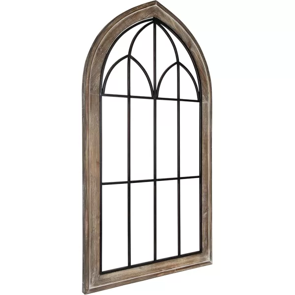 Kate and Laurel Rennell Farmhouse Wall Plaque 265 x 48 White Wood and Metal Arched Wall Decor Rustic BrownRustic Brown