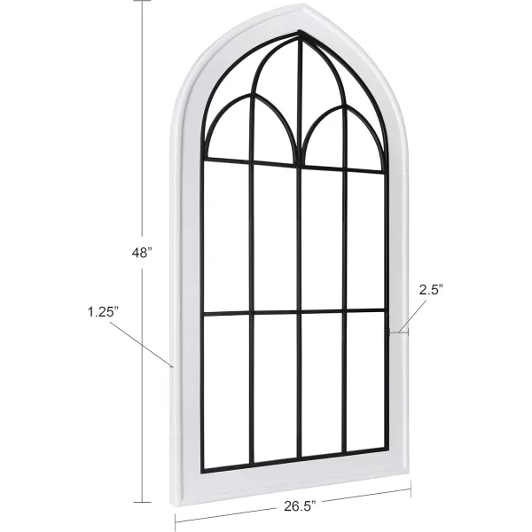 Kate and Laurel Rennell Farmhouse Wall Plaque 265 x 48 White Wood and Metal Arched Wall Decor Rustic BrownWhite