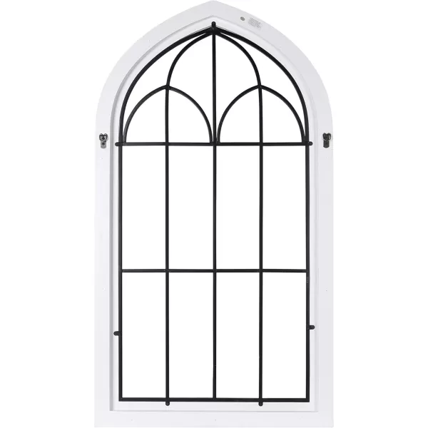 Kate and Laurel Rennell Farmhouse Wall Plaque 265 x 48 White Wood and Metal Arched Wall Decor Rustic BrownWhite