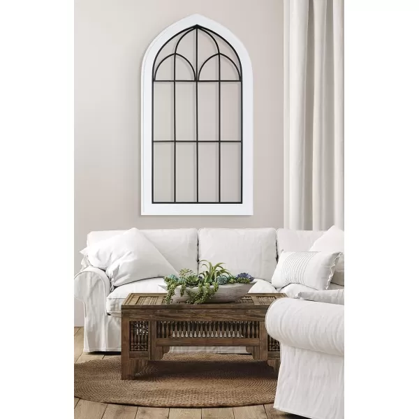 Kate and Laurel Rennell Farmhouse Wall Plaque 265 x 48 White Wood and Metal Arched Wall Decor Rustic BrownWhite