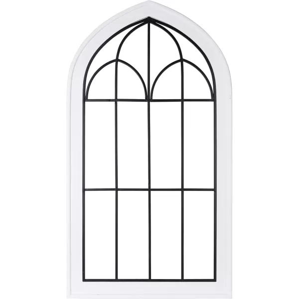Kate and Laurel Rennell Farmhouse Wall Plaque 265 x 48 White Wood and Metal Arched Wall Decor Rustic BrownWhite