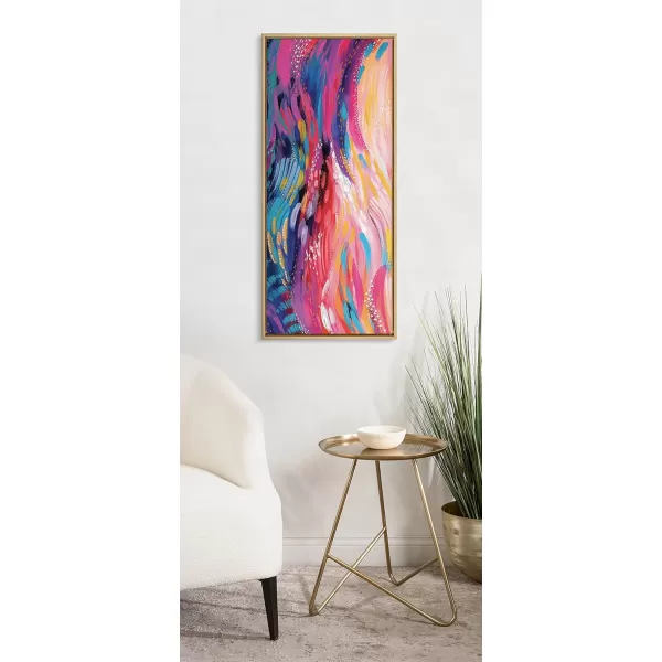 Kate and Laurel Sylvie Brush Strokes 90 Framed Canvas Wall Art by Jessi Raulet of EttaveeGold