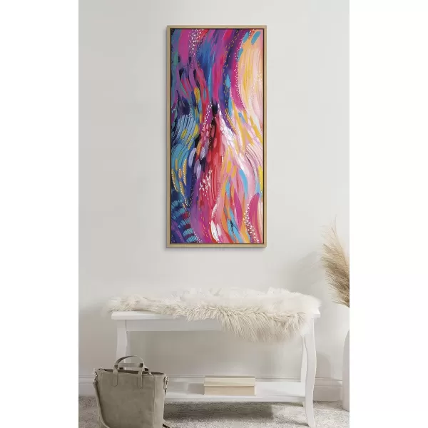 Kate and Laurel Sylvie Brush Strokes 90 Framed Canvas Wall Art by Jessi Raulet of EttaveeNatural