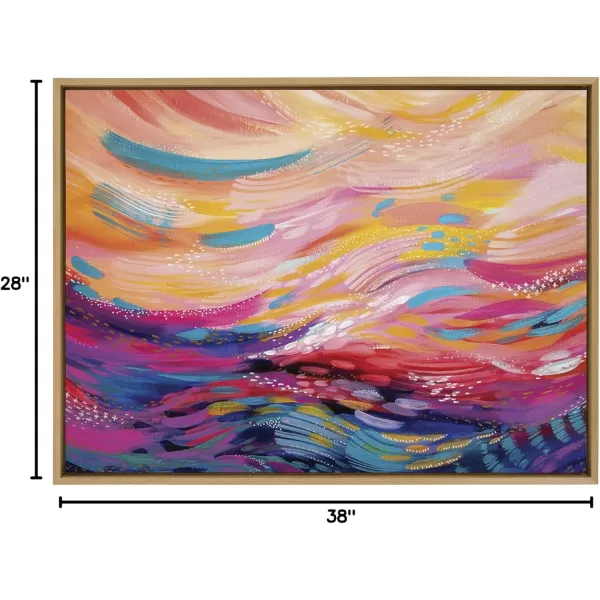 Kate and Laurel Sylvie Brush Strokes 90 Framed Canvas Wall Art by Jessi Raulet of EttaveeNatural