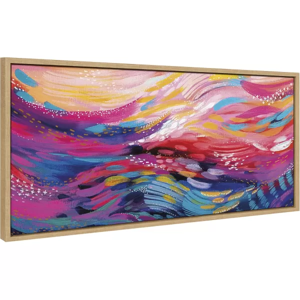 Kate and Laurel Sylvie Brush Strokes 90 Framed Canvas Wall Art by Jessi Raulet of EttaveeNatural