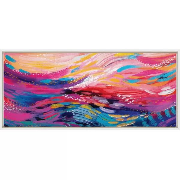 Kate and Laurel Sylvie Brush Strokes 90 Framed Canvas Wall Art by Jessi Raulet of EttaveeWhite