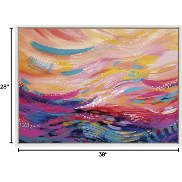 Kate and Laurel Sylvie Brush Strokes 90 Framed Canvas Wall Art by Jessi Raulet of EttaveeWhite