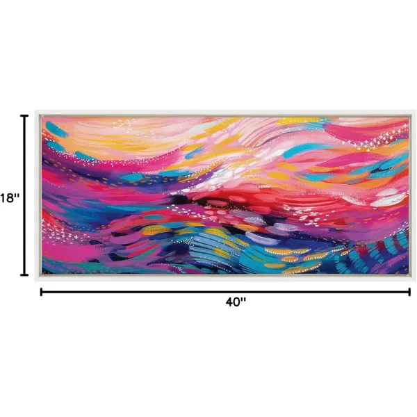 Kate and Laurel Sylvie Brush Strokes 90 Framed Canvas Wall Art by Jessi Raulet of EttaveeWhite