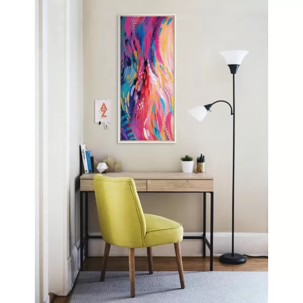Kate and Laurel Sylvie Brush Strokes 90 Framed Canvas Wall Art by Jessi Raulet of EttaveeWhite