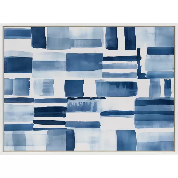 Kate and Laurel Sylvie Coastal Abstract Framed Canvas Wall Art by Amy Lighthall 315x415 White Modern Abstract Blue Art for WallWhite