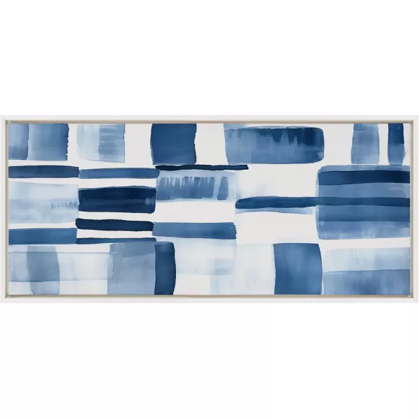 Kate and Laurel Sylvie Coastal Abstract Framed Canvas Wall Art by Amy Lighthall 315x415 White Modern Abstract Blue Art for WallWhite