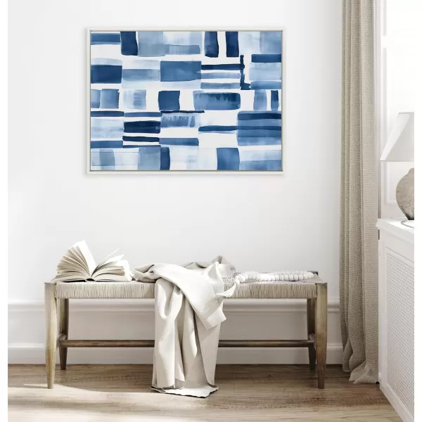 Kate and Laurel Sylvie Coastal Abstract Framed Canvas Wall Art by Amy Lighthall 315x415 White Modern Abstract Blue Art for WallWhite