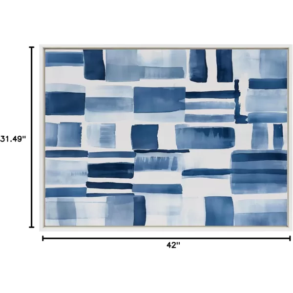 Kate and Laurel Sylvie Coastal Abstract Framed Canvas Wall Art by Amy Lighthall 315x415 White Modern Abstract Blue Art for WallWhite
