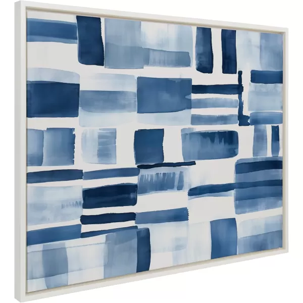 Kate and Laurel Sylvie Coastal Abstract Framed Canvas Wall Art by Amy Lighthall 315x415 White Modern Abstract Blue Art for WallWhite