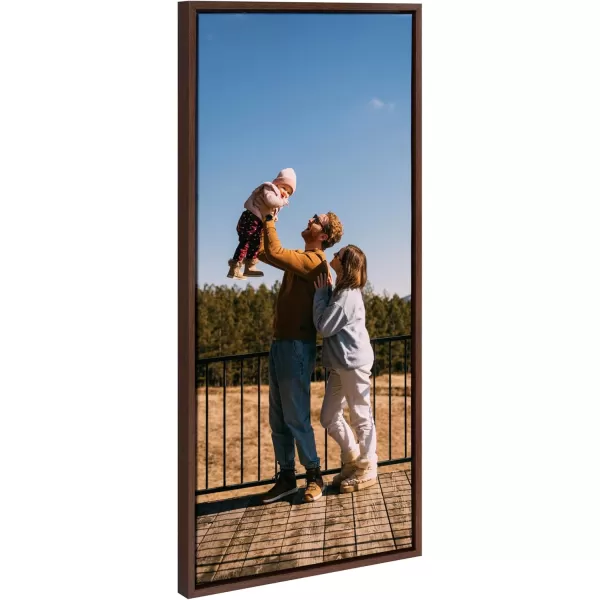 Kate and Laurel Sylvie Custom Printed Framed Canvas Wall Art 33x23 Dark Gray Personal Canvas Print with Your Photos for Bedroom or Living Room Gallery Wall Decor  Printed and Hand Framed in the USABrown