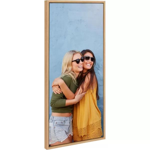 Kate and Laurel Sylvie Custom Printed Framed Canvas Wall Art 33x23 Dark Gray Personal Canvas Print with Your Photos for Bedroom or Living Room Gallery Wall Decor  Printed and Hand Framed in the USANatural
