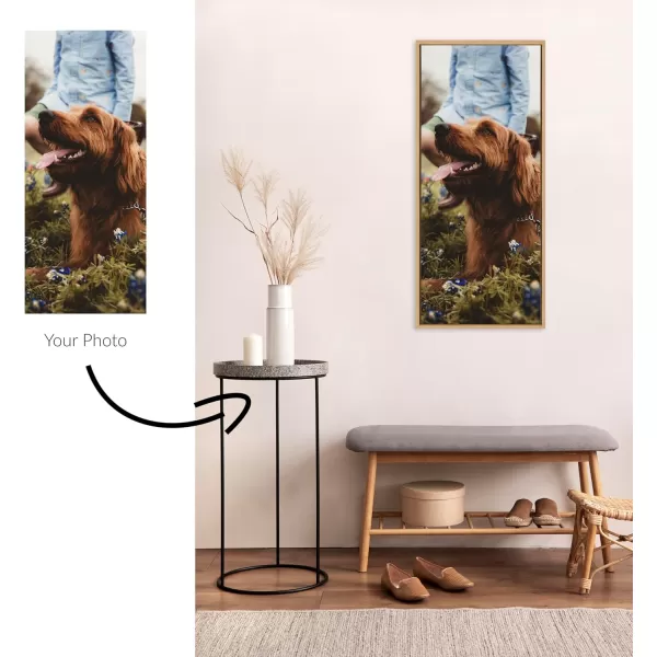 Kate and Laurel Sylvie Custom Printed Framed Canvas Wall Art 33x23 Dark Gray Personal Canvas Print with Your Photos for Bedroom or Living Room Gallery Wall Decor  Printed and Hand Framed in the USANatural