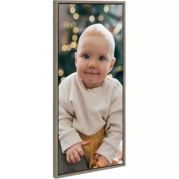 Kate and Laurel Sylvie Custom Printed Framed Canvas Wall Art 33x23 Dark Gray Personal Canvas Print with Your Photos for Bedroom or Living Room Gallery Wall Decor  Printed and Hand Framed in the USAGray
