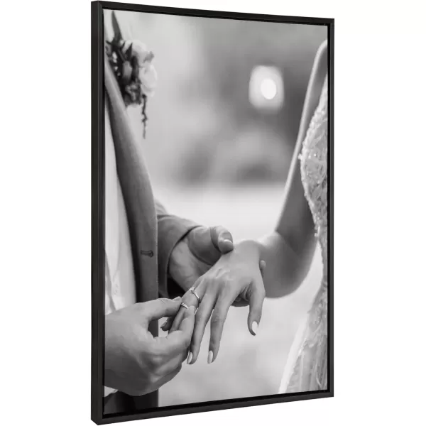 Kate and Laurel Sylvie Custom Printed Framed Canvas Wall Art 33x23 Dark Gray Personal Canvas Print with Your Photos for Bedroom or Living Room Gallery Wall Decor  Printed and Hand Framed in the USABlack