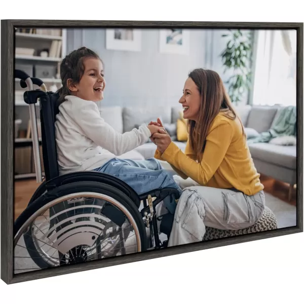 Kate and Laurel Sylvie Custom Printed Framed Canvas Wall Art 33x23 Dark Gray Personal Canvas Print with Your Photos for Bedroom or Living Room Gallery Wall Decor  Printed and Hand Framed in the USADark Gray