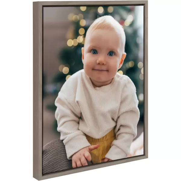 Kate and Laurel Sylvie Custom Printed Framed Canvas Wall Art 33x23 Dark Gray Personal Canvas Print with Your Photos for Bedroom or Living Room Gallery Wall Decor  Printed and Hand Framed in the USAGray