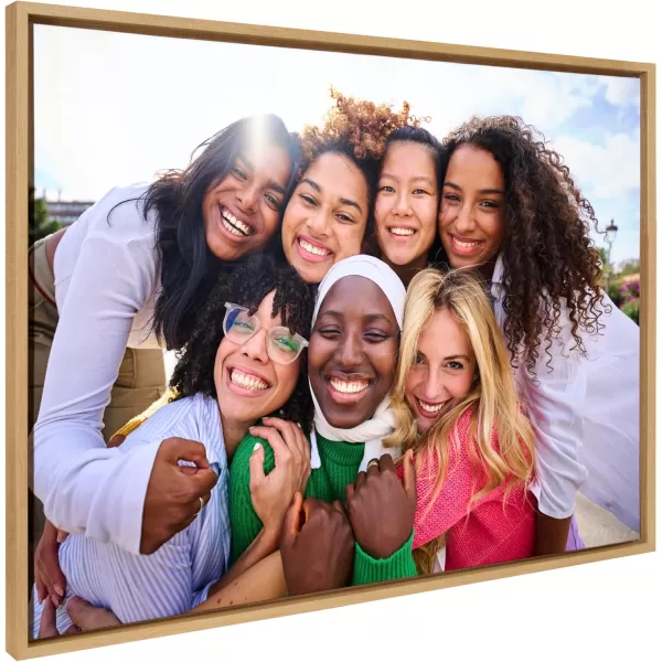 Kate and Laurel Sylvie Custom Printed Framed Canvas Wall Art 33x23 Dark Gray Personal Canvas Print with Your Photos for Bedroom or Living Room Gallery Wall Decor  Printed and Hand Framed in the USANatural