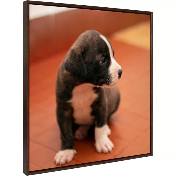 Kate and Laurel Sylvie Custom Printed Framed Canvas Wall Art 33x23 Dark Gray Personal Canvas Print with Your Photos for Bedroom or Living Room Gallery Wall Decor  Printed and Hand Framed in the USABrown