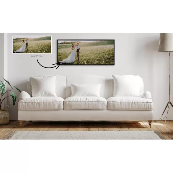 Kate and Laurel Sylvie Custom Printed Framed Canvas Wall Art 33x23 Dark Gray Personal Canvas Print with Your Photos for Bedroom or Living Room Gallery Wall Decor  Printed and Hand Framed in the USABlack