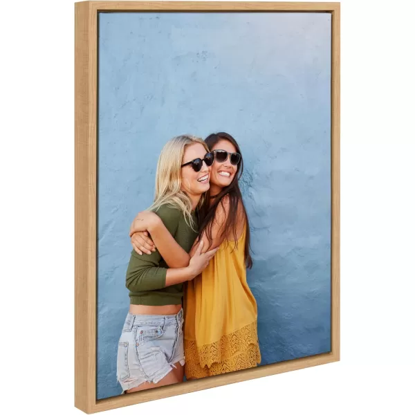 Kate and Laurel Sylvie Custom Printed Framed Canvas Wall Art 33x23 Dark Gray Personal Canvas Print with Your Photos for Bedroom or Living Room Gallery Wall Decor  Printed and Hand Framed in the USANatural