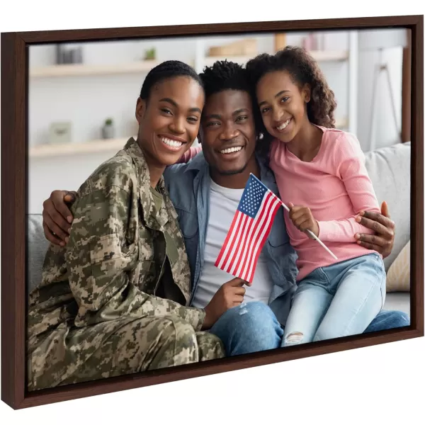 Kate and Laurel Sylvie Custom Printed Framed Canvas Wall Art 33x23 Dark Gray Personal Canvas Print with Your Photos for Bedroom or Living Room Gallery Wall Decor  Printed and Hand Framed in the USABrown