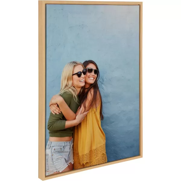 Kate and Laurel Sylvie Custom Printed Framed Canvas Wall Art 33x23 Dark Gray Personal Canvas Print with Your Photos for Bedroom or Living Room Gallery Wall Decor  Printed and Hand Framed in the USANatural