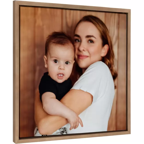 Kate and Laurel Sylvie Custom Printed Framed Canvas Wall Art 33x23 Dark Gray Personal Canvas Print with Your Photos for Bedroom or Living Room Gallery Wall Decor  Printed and Hand Framed in the USAGold