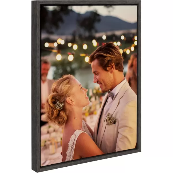 Kate and Laurel Sylvie Custom Printed Framed Canvas Wall Art 33x23 Dark Gray Personal Canvas Print with Your Photos for Bedroom or Living Room Gallery Wall Decor  Printed and Hand Framed in the USADark Gray