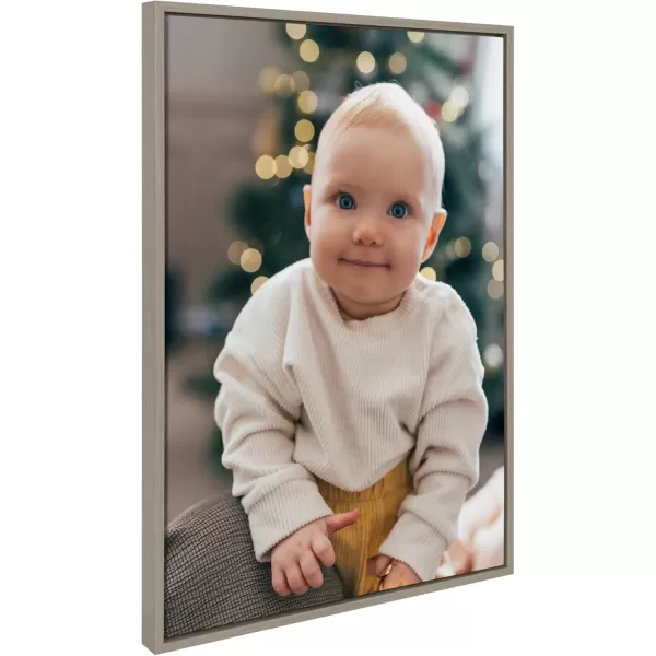 Kate and Laurel Sylvie Custom Printed Framed Canvas Wall Art 33x23 Dark Gray Personal Canvas Print with Your Photos for Bedroom or Living Room Gallery Wall Decor  Printed and Hand Framed in the USAGray
