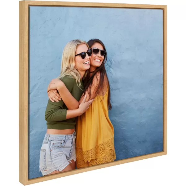 Kate and Laurel Sylvie Custom Printed Framed Canvas Wall Art 33x23 Dark Gray Personal Canvas Print with Your Photos for Bedroom or Living Room Gallery Wall Decor  Printed and Hand Framed in the USANatural