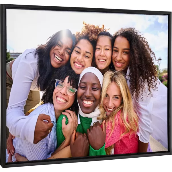 Kate and Laurel Sylvie Custom Printed Framed Canvas Wall Art 33x23 Dark Gray Personal Canvas Print with Your Photos for Bedroom or Living Room Gallery Wall Decor  Printed and Hand Framed in the USABlack