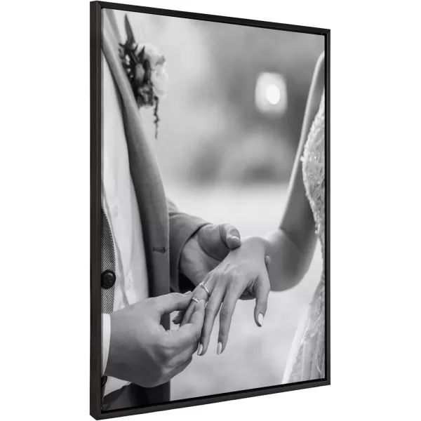 Kate and Laurel Sylvie Custom Printed Framed Canvas Wall Art 33x23 Dark Gray Personal Canvas Print with Your Photos for Bedroom or Living Room Gallery Wall Decor  Printed and Hand Framed in the USABlack