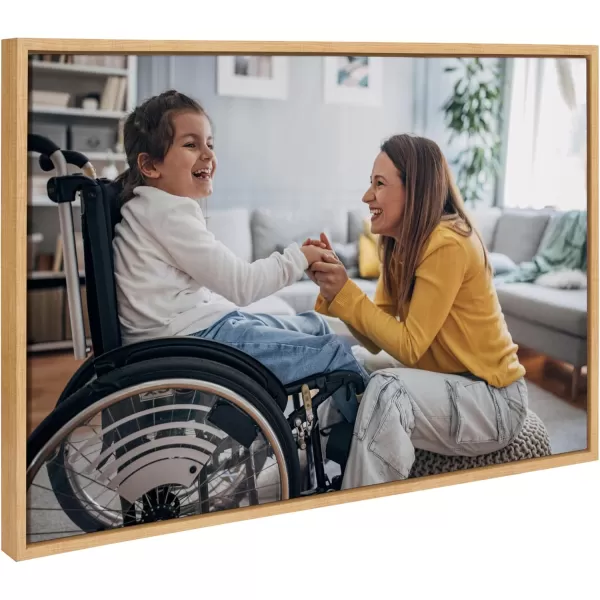 Kate and Laurel Sylvie Custom Printed Framed Canvas Wall Art 33x23 Dark Gray Personal Canvas Print with Your Photos for Bedroom or Living Room Gallery Wall Decor  Printed and Hand Framed in the USANatural
