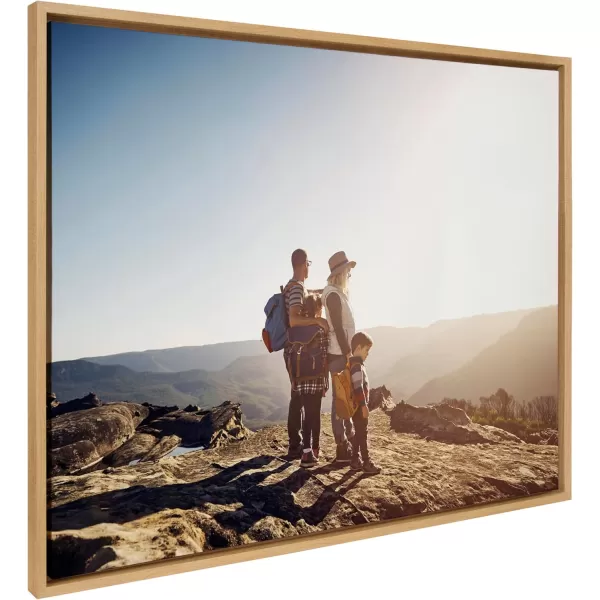 Kate and Laurel Sylvie Custom Printed Framed Canvas Wall Art 33x23 Dark Gray Personal Canvas Print with Your Photos for Bedroom or Living Room Gallery Wall Decor  Printed and Hand Framed in the USANatural