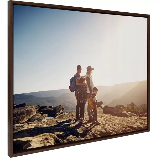 Kate and Laurel Sylvie Custom Printed Framed Canvas Wall Art 33x23 Dark Gray Personal Canvas Print with Your Photos for Bedroom or Living Room Gallery Wall Decor  Printed and Hand Framed in the USABrown