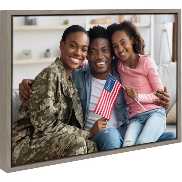 Kate and Laurel Sylvie Custom Printed Framed Canvas Wall Art 33x23 Dark Gray Personal Canvas Print with Your Photos for Bedroom or Living Room Gallery Wall Decor  Printed and Hand Framed in the USAGray